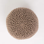 Christopher Knight Home Aria Outdoor Fabric Weave Pouf, Light Brown
