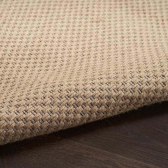 Nourison Home Washable Jute Natural 2'3" x 7'6" Area Rug - Easy Clean, Non Shedding, Bed Room, Living Room, Dining Room, Kitchen (8' Runner)