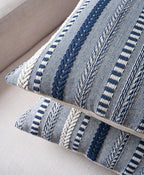 Boho Throw Pillow Covers 22x22 Inch Set of 2, Farmhouse Decorative Couch Pillow Cases, Navy Blue Accent Pillows of Bed, Sofa Bedroom Living Room Home Decor Cushion Cover