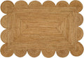 Hand Woven Jute Area Rug - 2' x 3' Feet - Rustic Beige Reversible Rectangular Rugs for Bedroom, Kitchen, Living Room - Vintage Natural Braided Entry Floor Décor Boho Jute Rug 2x3 Feet