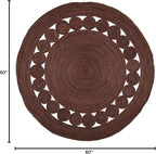 SAFAVIEH Area Rug 5' Round - Natural Fiber Collection - Brown, Handmade Jute, Boho Farmhouse Braided Design (NF364T)