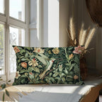 Vintage William Morris Hummingbird Pillow Cover 20x12,Rustic Green Hummingbird Bird Animal Floral Botanical Print Decorative Throw Pillow Covers for Home Bedroom Living Room