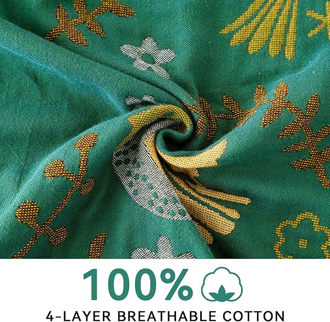 Boho Throw Blanket 50"x60", Soft Cozy 100% Cotton Blanket for Bed, Spring Blankets with Floral Bird Farmhouse Decor Breathable Lightweight King Size All Season