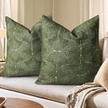 AELS Boho Decorative Textured Throw Pillow Covers 26x26, Modern Mid Century Rainbow Tufted Pillow Case, Farmhouse Rustic Geometric Woven Cushion Case for Bed Couch Sofa, Olive Green