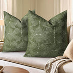 AELS Boho Decorative Textured Throw Pillow Covers 26x26, Modern Mid Century Rainbow Tufted Pillow Case, Farmhouse Rustic Geometric Woven Cushion Case for Bed Couch Sofa, Olive Green