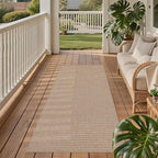 Easy Jute Rug 2x6: Indoor Outdoor Natural Boho Area Rugs for Hallway Patio Non Slip - Farmhouse Neutral Contemporary Carpet Mat for Entryway Kitchen Laundry Room Bedroom Washable