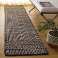 SAFAVIEH Natural Fiber Collection Runner Rug - 2' x 9', Natural & Black, Handmade Jute, Ideal for Bedroom, Foyer, Hallway, Entryway (NF126Z)