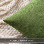 MIULEE Pack of 2 Moss Green Decorative Pillow Covers 18x18 Inch Soft Chenille Couch Spring Throw Pillows Farmhouse Cushion Covers for Home Decor Sofa Bedroom Living Room