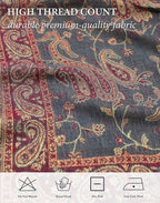 Achillea Reversible Paisley Pashmina Rave Scarf – Exotic Indian Shawls and Wraps for Evening Dresses, Festivals, All Seasons