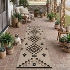 2.6x8 Easy Jute Runner Rug Washable Brown Boho Hallway Outdoor Rug for Patio Lightweight Non Slip No Sheding Carpet Entryway Bathroom Backyard Porch Kitchen