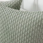 Kevin Textile 16x24 Inch Pillow Cover 1 Pack Boho Decorative Soft Striped Corduroy Lumbar Farmhouse Color Accent Rectangle Cushion Case for Living Room Couch Sofa Bed, Greyish Green