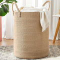 80L Extra Large Jute Woven Hamper Laundry Basket Wicker Rope Clothes Hamper for Baby Nursery Kids Tall Rattan Blanket Basket in Living Room Bedroom 16"D x 22"H