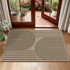 2x3 Door Mat Outdoor Rug Easy Jute Entryway Porch Rug Indoor Foyer Outdoor Patio Low Pile Ultra-Thin Area Rug Washable Non-Slip Brown Rainbow Throw Carpet for Front Door Entrance Floor Mats
