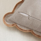 Beige Scalloped Pillow Cover Pack of 2 Spring Chenille Decorative Throw Pillow Covers 20x20 Cute Boho Couch Pillow Covers Aesthetic Funky Preppy Pillow Cases for Sofa Living Room
