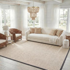 SAFAVIEH Area Rug 8x10 - Natural Fiber Collection - Large - Marble & Dark Grey, Sisal, Woven Design with Border (NF143D)