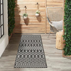 Nourison Home Positano Black 2' x 6' Area Rug - Easy Clean, Non Shedding, Bed Room, Living Room, Dining Room, Kitchen (6' Runner)