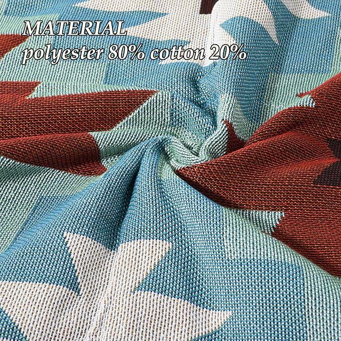 Snycler Boho Throw Blanket for Bed 50 * 60inch Woven Blanket Cotton Polyester Farmhouse Decor for Indoor Outdoor Sofa Bedroom Garden，All Season(Green)
