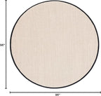 Safavieh Area Rug 8' Round - Natural Fiber Collection - Marble & Black, Sisal, Woven Design with Border (NF143A)
