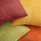 Topfinel Fall Burnt Orange Decorative Throw Pillows Covers 18x18,Soft Corduroy Square Throw Pillow Covers Set of 4,Western Farmhouse Cushion Cover for Couch Sofa Bedroom(Terracotta,Rust,Yellow)
