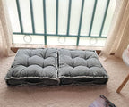 Square Thick Floor Seating Cushions,Solid Thick Tufted Cushion Meditation Pillow for Sitting on Floor,Tatami Pad for Guests or Kids Reading Nook, oga Living Room Sofa Balcony Outdoor(Darkgray)