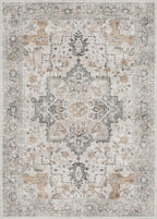 GENIMO 29"x17" Area Rugs for Living Room, Machine Washable Non Slip Vintage Rugs, Low Pile Soft Chenille Print Rug for Bedroom, Dining Room, Home Office, Light Taupe Brown