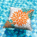 DFXSZ Orange Flower Pillow Covers 18x18 Inch Set of 2 Fall Throw Pillows Outdoor Waterproof Decor for Living Room Sofa Patio Funiture Garden Floral Polyester Pillow Covers 002N18