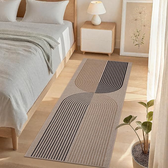 GarveeHome Easy Jute 2x6 Modern Rainbow Runner Rug for Hallway Kitchen Non Slip Indoor Outdoor Runner Door Mat for Laundry Porch