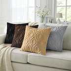 decorUhome Cozy Textured Throw Pillow Covers 20x20 Inch Set of 2, Soft Plush Faux Wool Dark Brown Accent Couch Pillow Covers for Modern Farmhouse Sofa Bed Living Room