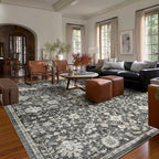 Washable Rugs for Living Room: 10x14 Area Rugs for Bedroom Ultral Soft Non-Slip Stain Resistant Vintage Boho Large Carpet for High-Traffic Dining Room - Farmhouse Decor