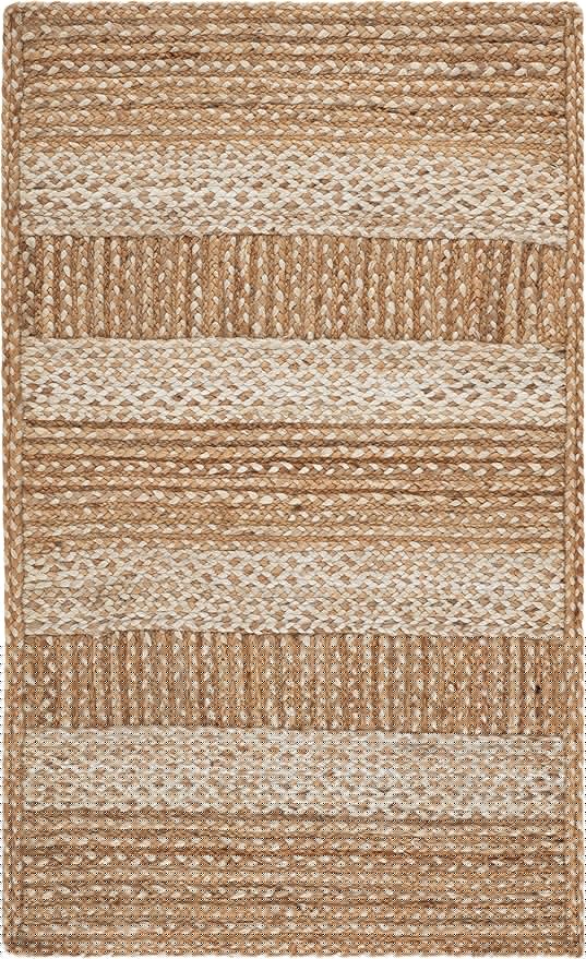 SAFAVIEH Natural Fiber Collection Accent Rug - 3' x 5', Natural & Ivory, Handmade Stripe Jute, Ideal for High Traffic Areas in Entryway, Living Room, Bedroom (NF887A)