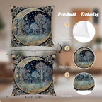 Vintage Dark William Morris Night Moon Forest Decor Pillow Covers 18x18 Double-Sided,Black Forest Decor,Dark Dcademia Floral Decorative Throw Pillow Covers for Home Bedroom Living Room