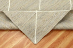 Indian Artisans Hand Braided Jute Kilim Rug 2x3 Area Rug Natural Jute Geometric Pattern Grey White Hand Woven Flatweave Carpet Indoor Outdoor Rugs for Kitchen Garden Yoga Mat