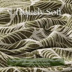 DOWN HOME Chenille Cotton Throw Blanket for Couch, Lightweight Boho Blanket for Bed Sofa Chair Living Room Outdoor Soft Woven Decorative Blanket with Tassel Gift Olive Leaves 50"x70"