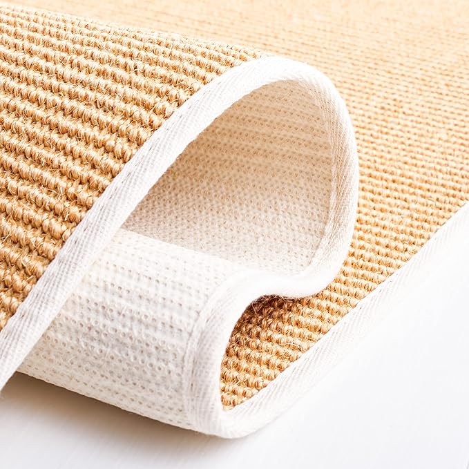 Martha Stewart x SAFAVIEH Area Rug Collection - 8' x 10', Natural & White, Sisal & Jute, Farmhouse Style, Ideal for Living Room, Bedroom, Office, Dining Space (MSR9501H)