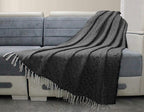 RAJRANG Black Throw Blanket Woven Country Rustic All Weather 100% Cotton Knitted Luxury Sofa Couch Bed Throws Mini Diamond 50 x 60 Inches