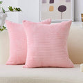 Home Brilliant 26x26 Pillow Covers for Couch Bed Decor Pink Soft Velvet Euro Pillow Shams for Sofa Partie, 26 inches, 66 cm, Set of 2, Pink