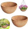 Riare 4 Pack 10 Inch Round Coco Liners Replacement, 100% Natural Coconut Coir Liners for Hanging Baskets, Garden Flower Vegetables Planter Pot, Window Box, Fence, Decks