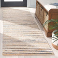 SAFAVIEH Cape Cod Collection Area Rug - 2'3" x 8' Runner, Natural/Light Blue, Geometric Design, Ideal for High Traffic Areas in Living Room, Bedroom, Dining (CAP151L)