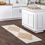 nuLOOM Pandora Diamond Jute Area Rug - 2x8 Jute Runner, Global Inspired Ivory Rug for Dining Room, Living Room, Entryway, Hallway, Kitchen