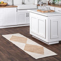nuLOOM Pandora Diamond Jute Area Rug - 2x6 Jute Runner - Global Inspired Ivory Rug for Dining Room, Living Room, Entryway, Hallway, Kitchen