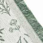 LALIFIT Boho Chic Decorative Throw Blanket Vintage Woodland Floral Bird Design with Tassels Soft Cotton Lightweight & Cozy for Home, Couch, Sofa, Farmhouse 50x60 Inches (Sage Green)