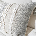 BlissBlush Gray Decorative Lumbar Pillow Cover 14x24, Boho Accent Throw Pillow Case for Couch Sofa Bed, Modern Farmhouse Textured Lumbar Cushion Bedroom Living Room, Cover ONLY