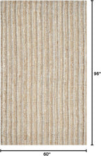 SAFAVIEH Area Rug 5x8 - Natural Fiber Collection - Grey & Natural Brown, Handmade Jute, Farmhouse Style, Chunky Textured Thick Pile (NF447K)