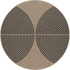 Lahome Enfys Modern Rainbow Round Rug, 6ft Easy Jute Circle Patio Rug Washable Indoor Outdoor Living Room Carpet, Farmhouse Natural Contemporary Round Carpet for Entryway Backyard