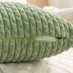 Set of 4 Sage Green Decorative Throw Pillow Covers 20x20 Inch Corduroy Pillow Covers for Bed Couch Sofa Living Room Soft Square Cushion Cases