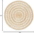 SAFAVIEH Natural Fiber Round Collection 10' Round Natural NF169A Handmade Boho Charm Farmhouse Jute Area Rug