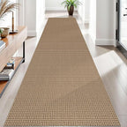 EARTHALL Woven Runner Rug 3x10 Ft Washable Runners for Hallways Long Non Slip Rubber Backed Kitchen Runner Braided Indoor Floor Carpet Runners for Entryway, Hallway, Kitchen, Orange/Tan/Brown