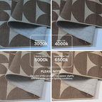 Lahome Modern Geometric Easy Jute Washable Runner Rug 2.5x8, Non Slip Carpet Runners for Hallway 8ft, Brown Neutral Semi-Circle Rug for Outdoor Deck Porch