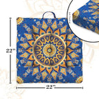 Mandala Meditation Cushion, Boho Meditation Mat, Meditation Pillows for Sitting on Floor, Cushions for Sitting in Home and Outdoor, Square Floor Pillow Cushion Seating for Yoga Accessories 22'' X 22''