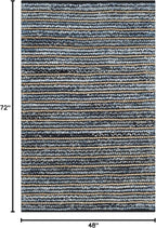 SAFAVIEH Cape Cod Collection Accent Rug - 4' x 6', Blue & Natural, Handmade Flat Weave Braided Jute & Cotton, Ideal for High Traffic Areas in Entryway, Living Room, Bedroom (CAP363A)